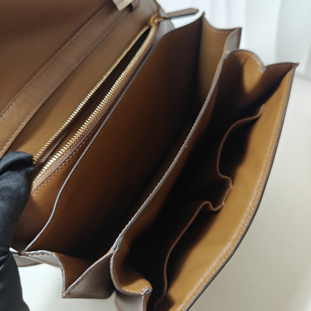 Celine Classic Box Flap Medium Calfskin Leather Bag Caramel - Picture 10 of 16